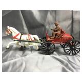 14.5"l cast iron horse and buggy