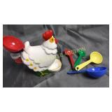 Vintage measuring spoon sets-chicken has one that