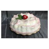 Covered strawberry cream pie dish