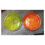 2 swirl granite ware trays