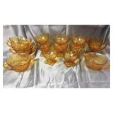 13 pcs amber glass