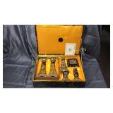 Set of Chinese candle holders in silk box