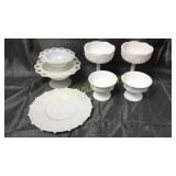7 pcs of milk glass