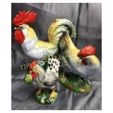 3 chickens tallest 11" comb has been repaired