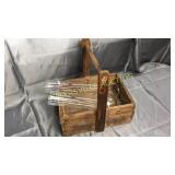 Wooden caddy worn 2 Aladdin globes