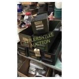 Stack of 6 metal file box drawers