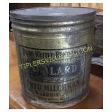 Old lard can hold 50lbs of pie kettle rendered