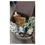 Hamper of blinds and box of misc