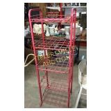 Red metal store rack 55"h