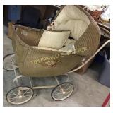 Antique Wicker baby buggy