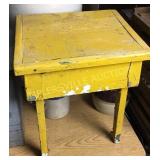 15" Painted yellow stool