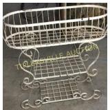 White metal planter 32x12x34"