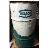 Texaco metal drum 27"h