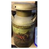 Cream can with Indians