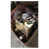 Box of decor and cds and misc