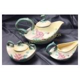 Hull pottery tea set 3 pcs tiniest chip on spout