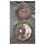 2 pcs pink depression- open lace has small crack