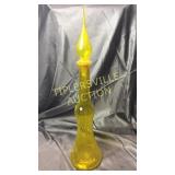 26" Italian art glass decanter yellow