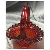 8" red amberina? Fenton hobnail basket