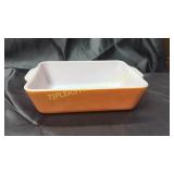 Rare 1.5qt orange Pyrex casserole some fading