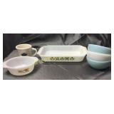 5 pcs fireking and a steam and shake mug