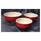 Set of 3 universal pottery mixing bowls