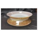 2 fireking lusterware pie plates