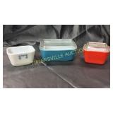 3 vintage refrigerator glass 2 with lids