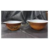 2 old orchard Pyrex handled mixing bowls-1.5pt