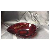 Ruby to clear swan 9"h