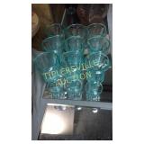 9 Aqua Blue pattern goblets