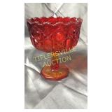 6.5" piece of cut amberina glass