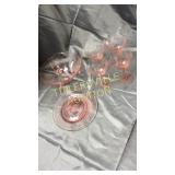 Etched pink depression 6pcs