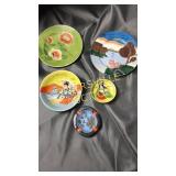 4 dishes and an ashtray satsuma painted type
