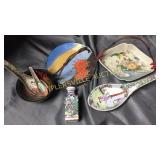 Hand painted oriental dishes and spoons