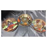 3 mismatched satsuma plates