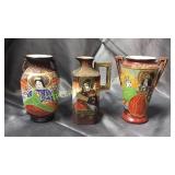 3 pcs satsuma-2 urns and cruets 5"