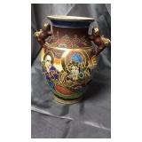 Large 10" satsuma urn with dog handles