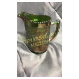 6in indiana carnival glass pitcher fruit pattern