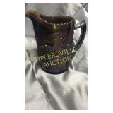 6in Indiana  carnival glass pitcher fruit pattern