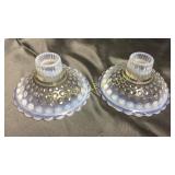 Opalescent hobnail candlestands