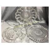 Egg plate and 2 cake stands