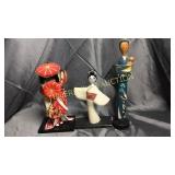 3 Japanese statues