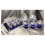 Collection of clear and cobalt sherbets 11 of