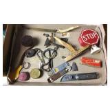 Vintage yo-yos, bottle openers, shaver, others