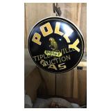 Modern Polly gas button sign 12in