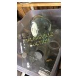 Tote of jars and bottles