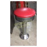 Vintage chrome cafe stool 25in