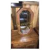 Mirror back shadow box with door 15x28