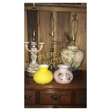 Group of lamps and globes